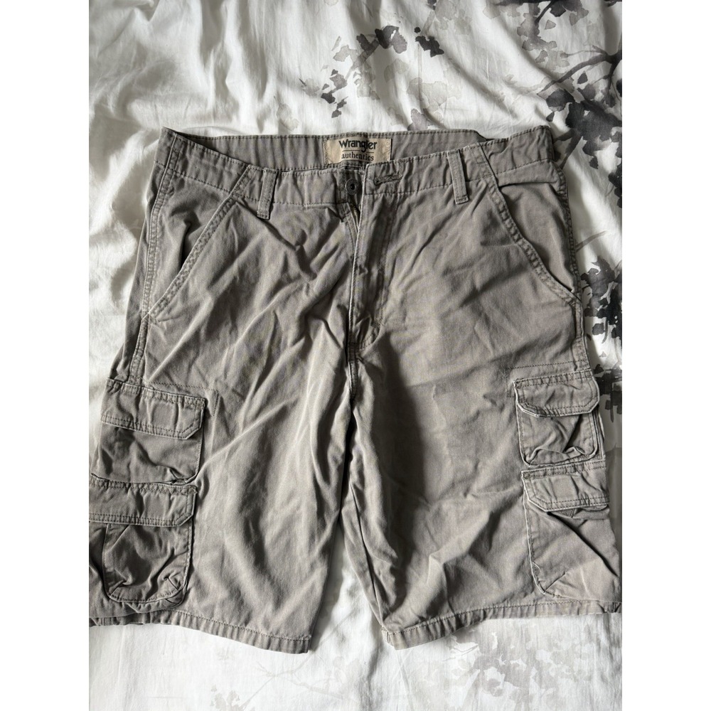 Vintage Wrangler Cargo Shorts Outdoor Hiking Pockets Khaki Summer Fishing